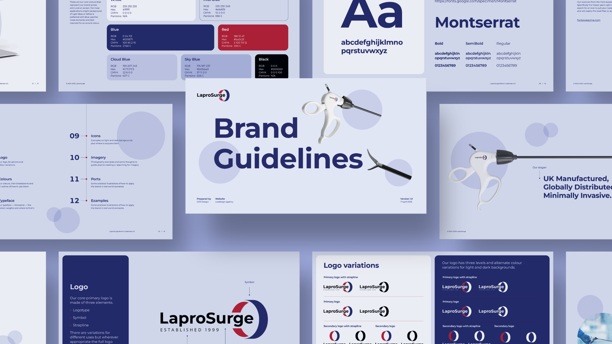 Pages from the LaproSurge brand guidelines
